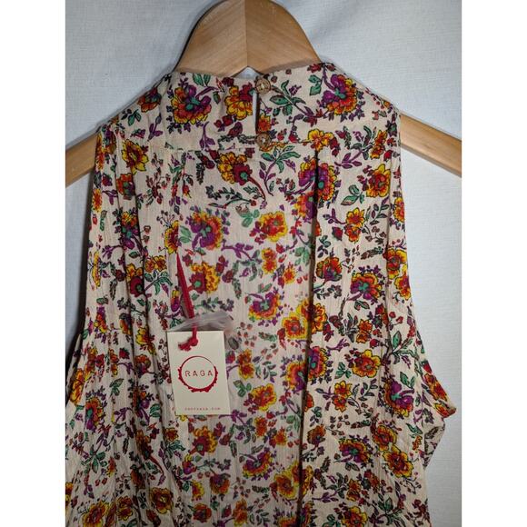 RAGA Women's Myrna Floral Open Back Romper Sz Small Sleeveless Ditsy Floral - Picture 4 of 8